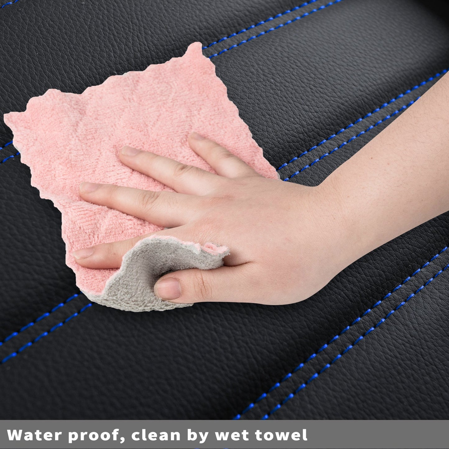 F150 Seat Covers Full Set with Waterproof Leather, Automotive Vehicle Cushion Cover for Cars SUV Pick-up Truck Fit for 2009 to 2024 Ford F150 Carhartt and 2017 to 2023 F250 F350 F450