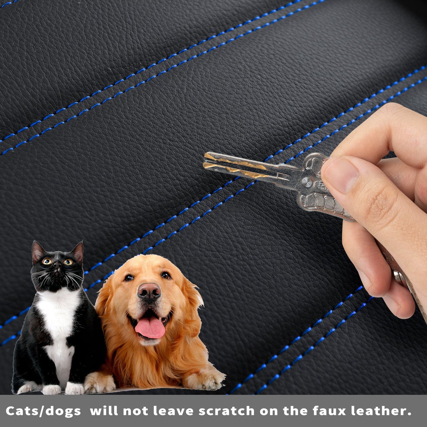 F150 Seat Covers Full Set with Waterproof Leather, Automotive Vehicle Cushion Cover for Cars SUV Pick-up Truck Fit for 2009 to 2024 Ford F150 Carhartt and 2017 to 2023 F250 F350 F450