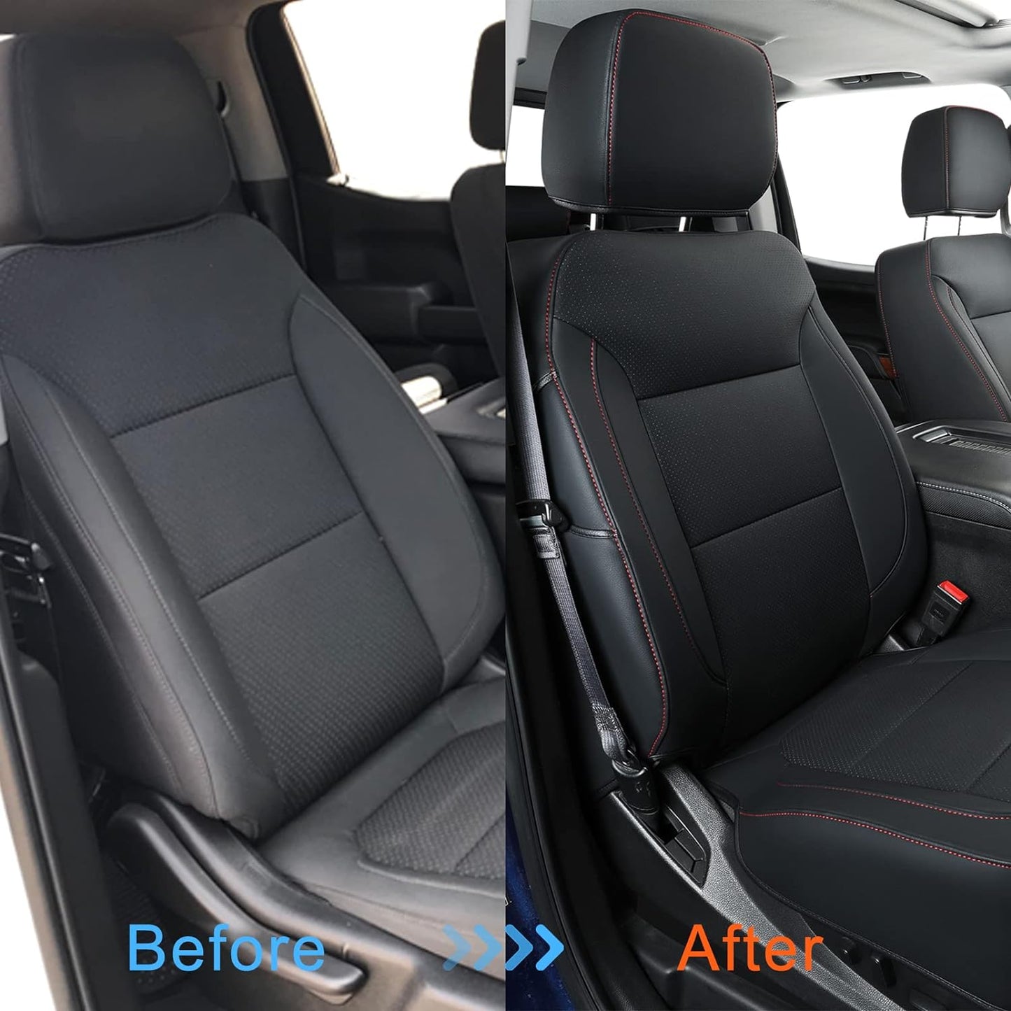 Custom Silverado Seat Covers 2007-2024 Chevrolet Silverado Sierra 1500/2500HD/3500HD crew, all-covered seat covers，dual, extended cab, waterproof leather, , all seasons