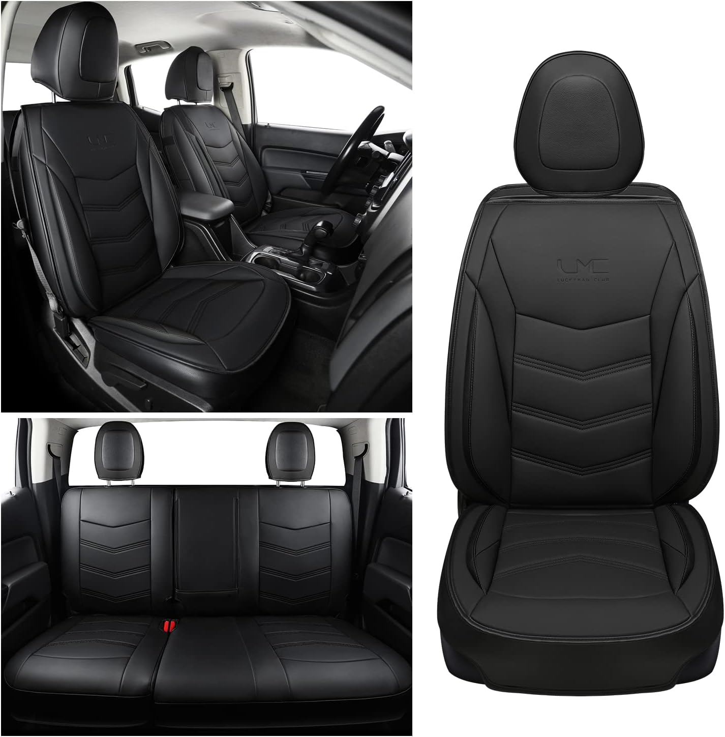 Colorado Seat Covers suitable for Chevrolet 2015-2022 Colorado Canyon cab Z71 LT ZR2 work truck and 2015-2024 GMC Canyon fully enclosed seat cover with waterproof faux leather