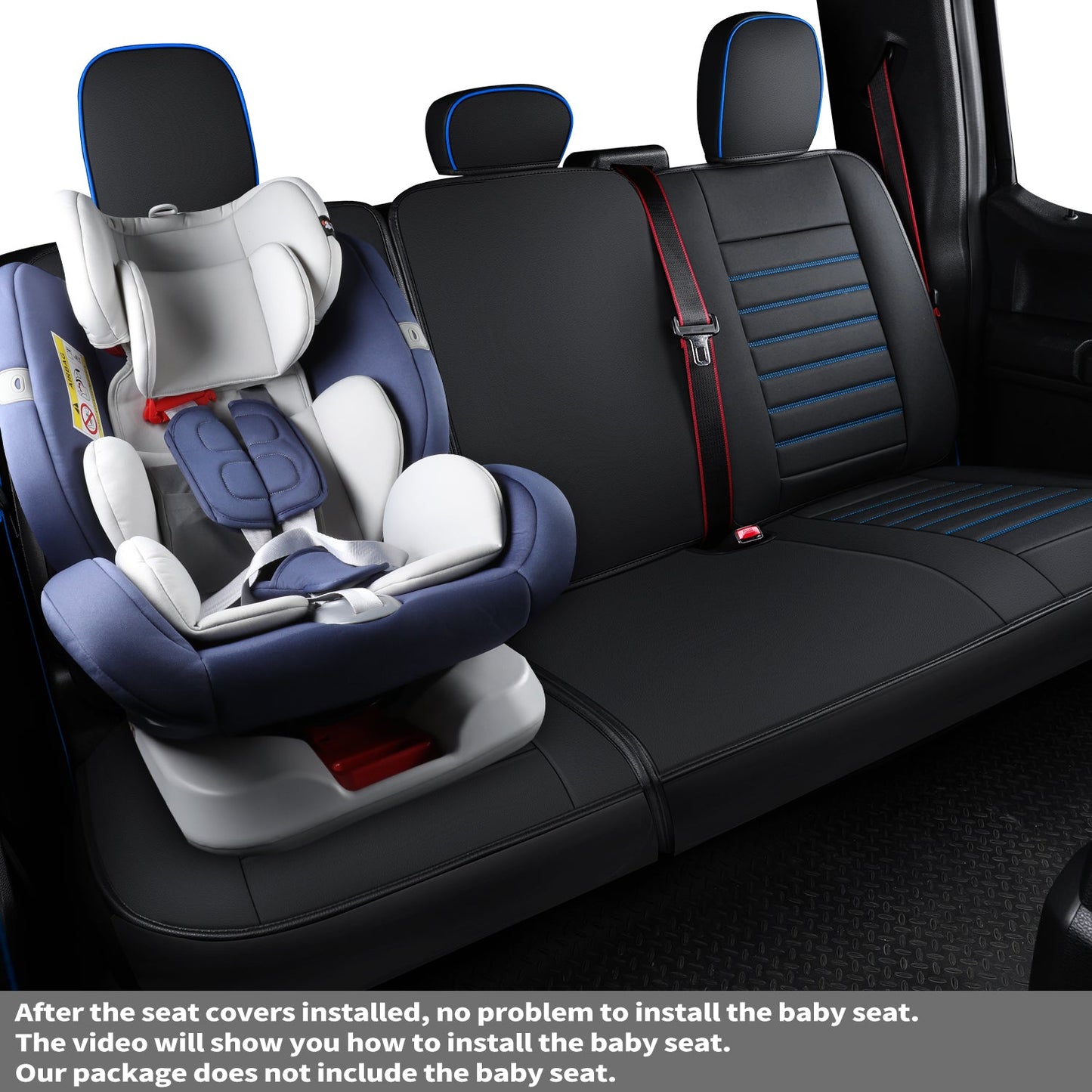 F150 Seat Covers Full Set with Waterproof Leather, Automotive Vehicle Cushion Cover for Cars SUV Pick-up Truck Fit for 2009 to 2024 Ford F150 Carhartt and 2017 to 2023 F250 F350 F450