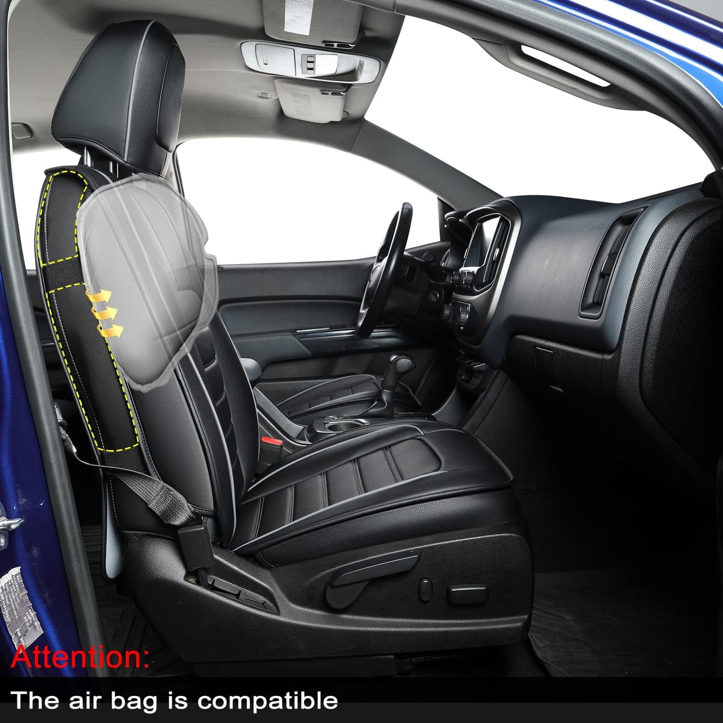 Colorado Seat Covers suitable for Chevrolet 2015-2022 Colorado cab Z71 LT ZR2 work truck and 2015-2024 GMC Canyon fully enclosed seat cover with waterproof faux leather