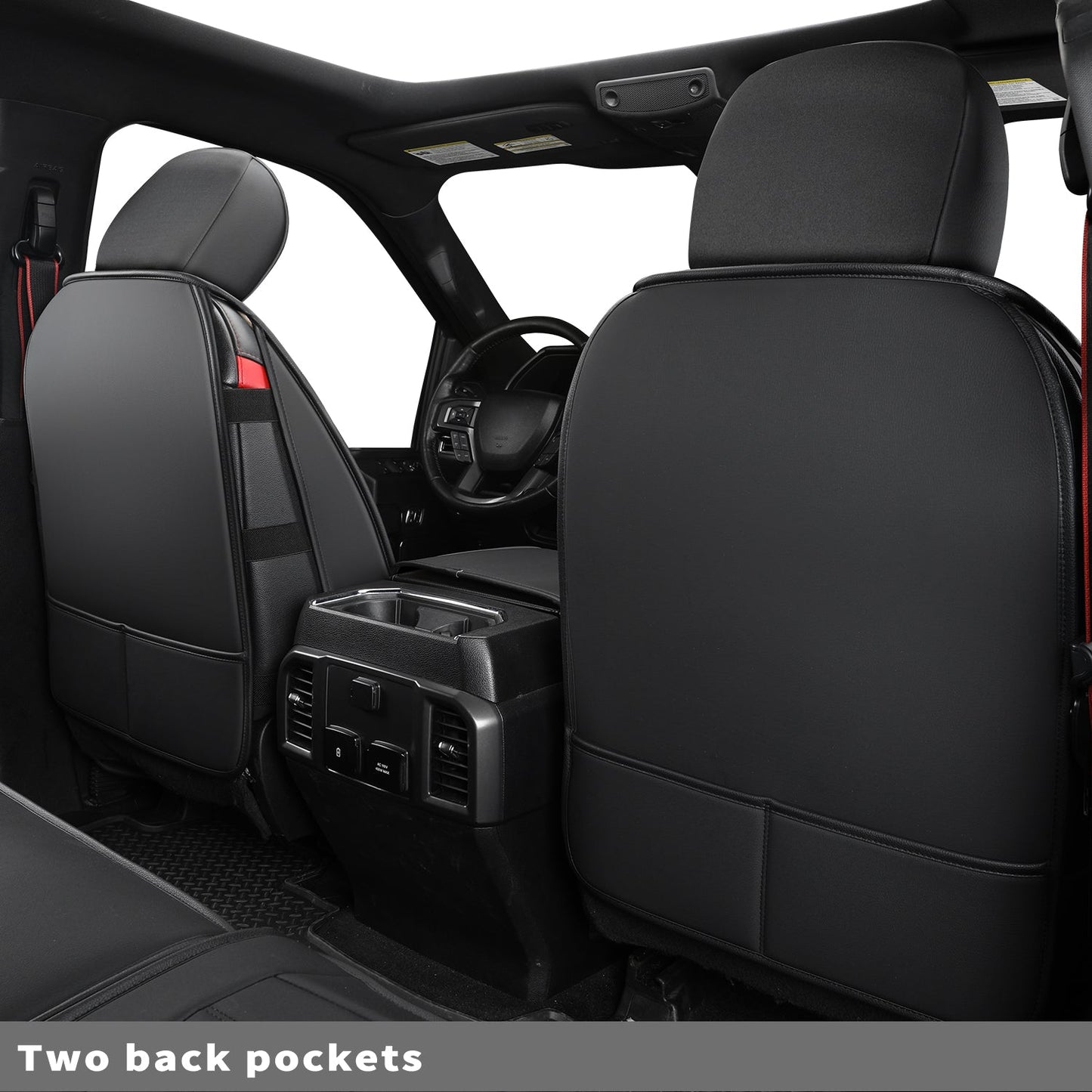 F150 Seat Covers Full Set with Waterproof Leather, Automotive Vehicle Cushion Cover for Cars SUV Pick-up Truck Fit for 2009 to 2024 Ford F150 Carhartt and 2017 to 2023 F250 F350 F450