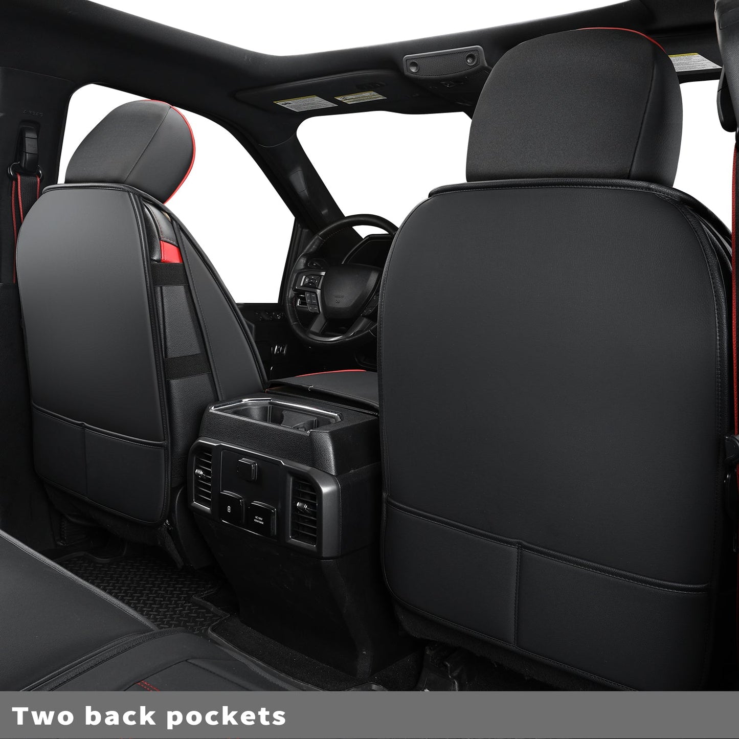 F150 Seat Covers Full Set with Waterproof Leather, Automotive Vehicle Cushion Cover for Cars SUV Pick-up Truck Fit for 2009 to 2024 Ford F150 Carhartt and 2017 to 2023 F250 F350 F450