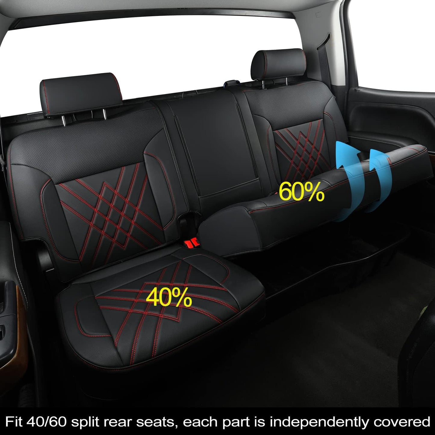 Chevy Sliverado Leather truck Seat  Covers 2014-2018 For1500&2500&3500HD Custom-made all-enveloped, all-season, waterproof leather