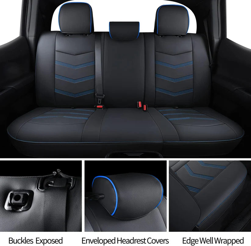 2005-2023 Tacoma Seat Covers Full Set Waterproof leather for Tacoma Double/Crew Cab SR SR5 TRD Sport TRD Off-Road PreRunner Trims, with Waterproof Faux Leather All-enveloping, four seasons general, wear-resistant and scratch-resistant