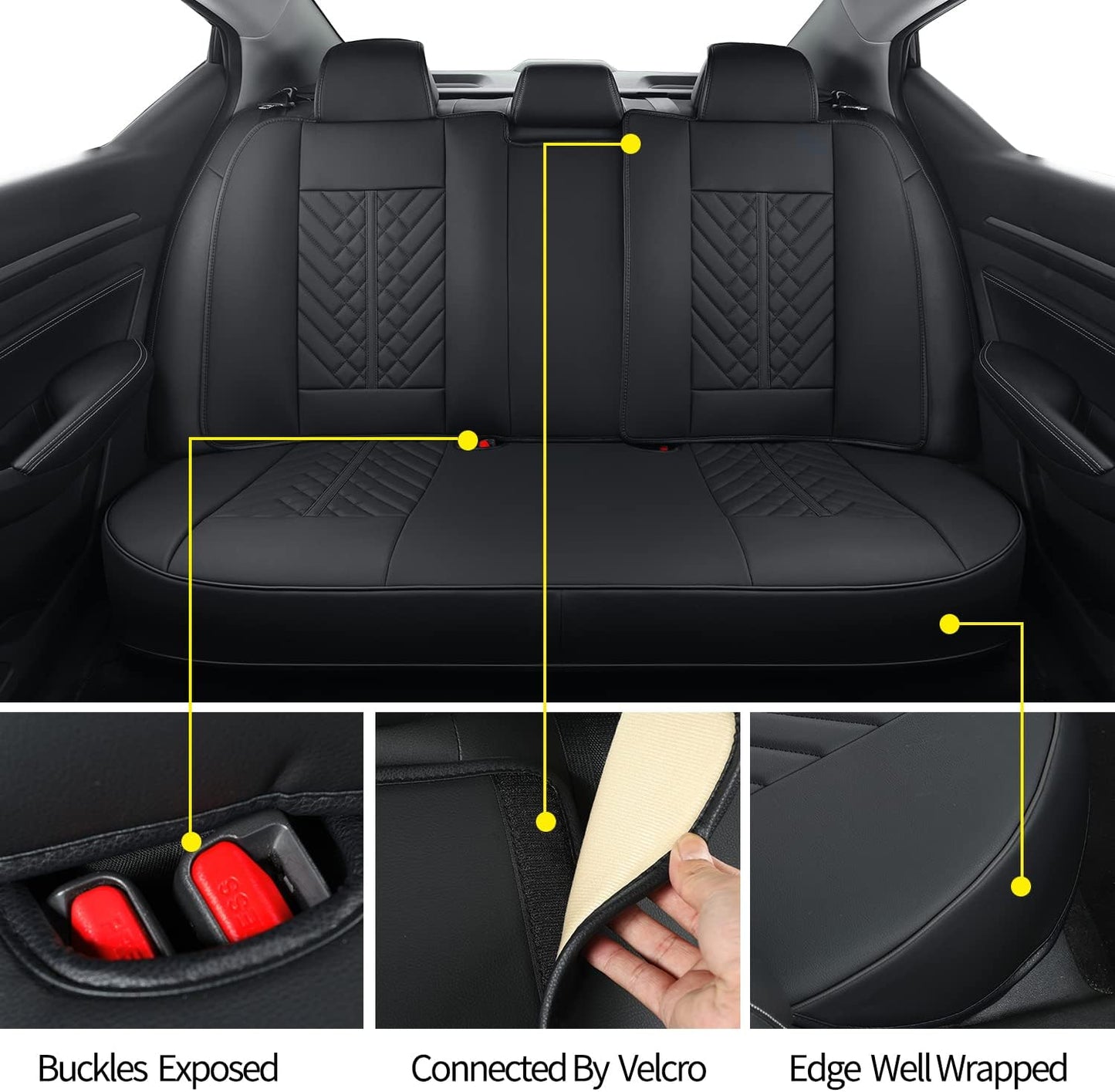Altima Seat Covers, fit for 2013-2024 Nissan Altima S SR SV SL Platinum Sedan with Water Proof Faux Leather