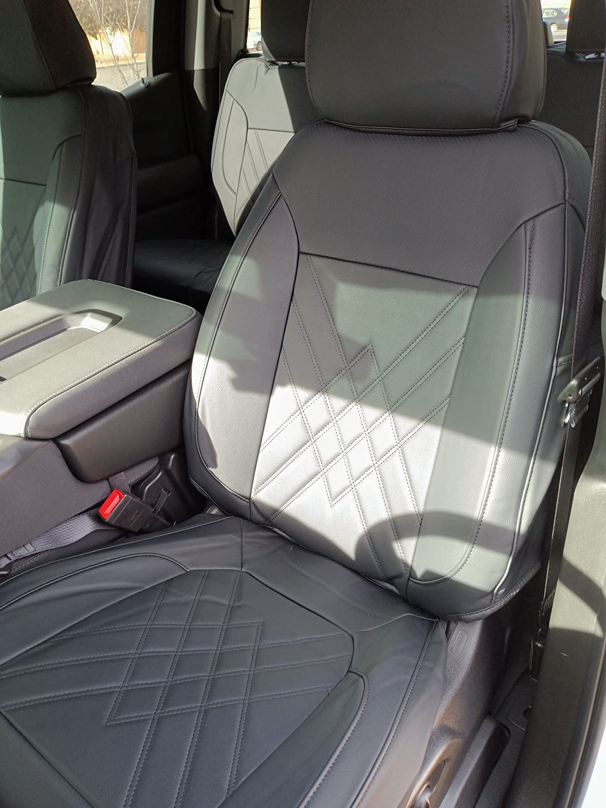 Chevy Sliverado Leather truck Seat  Covers 2014-2018 For1500&2500&3500HD Custom-made all-enveloped, all-season, waterproof leather