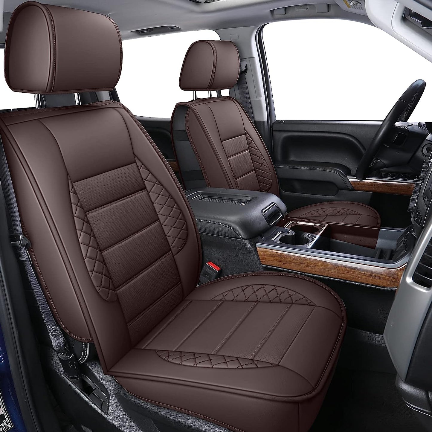 Silverado Seat Covers, Fit for 2019-2023 Chevy Silverado GMC Sierra 1500 and 2020-2023 2500HD 3500HD Crew Cab Water Proof Faux Leather