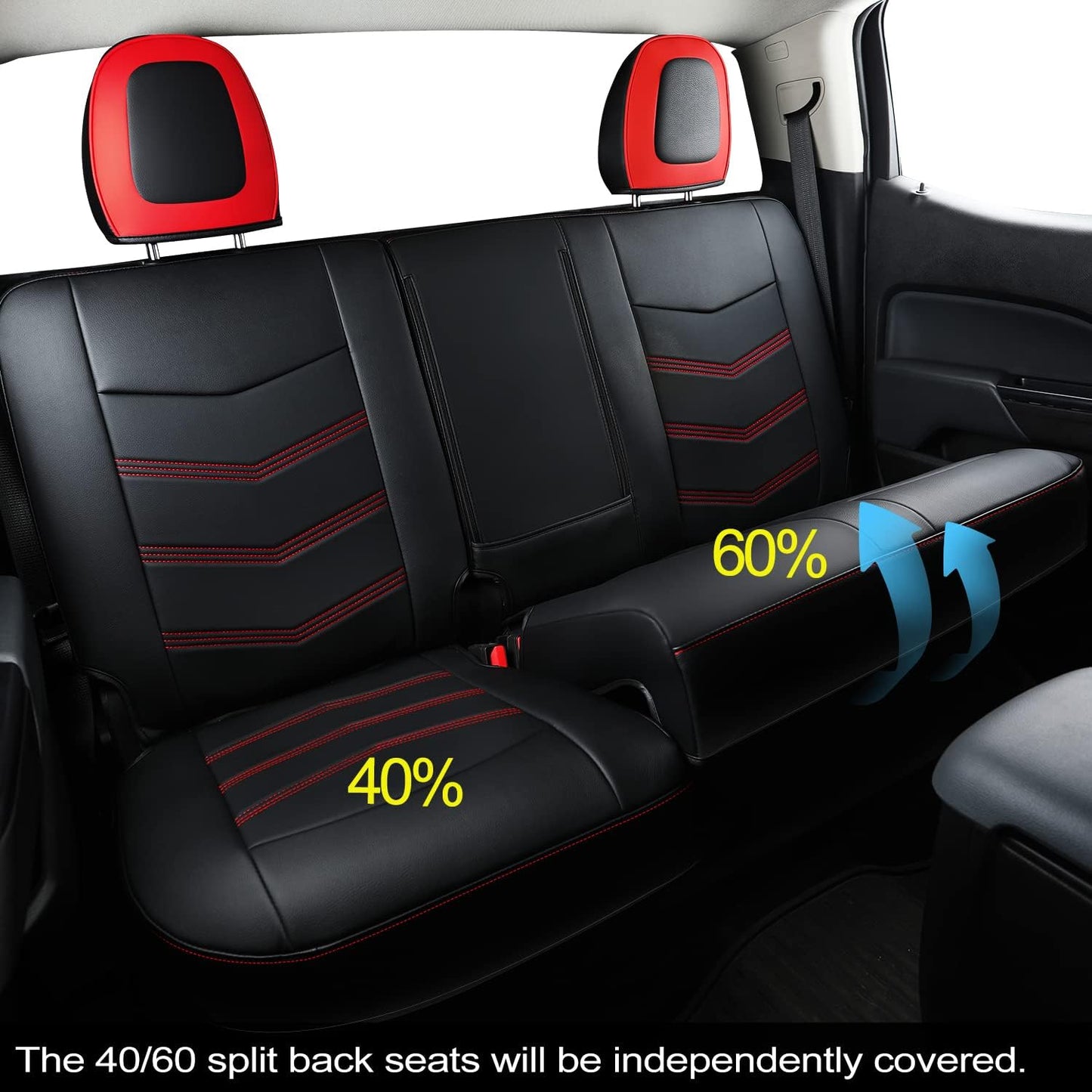 Colorado Seat Covers suitable for Chevrolet 2015-2022 Colorado Canyon cab Z71 LT ZR2 work truck and 2015-2024 GMC Canyon fully enclosed seat cover with waterproof faux leather