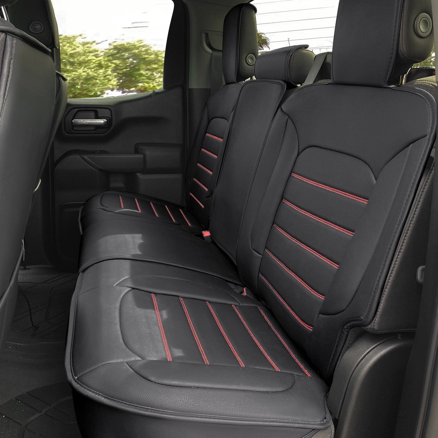 Silverado Seat Covers Fit for 2007-2024 Chevy Silverado Sierra 1500/2500 HD / 3500 HD Crew,Double,Extended Cab with Water Proof Faux Leather