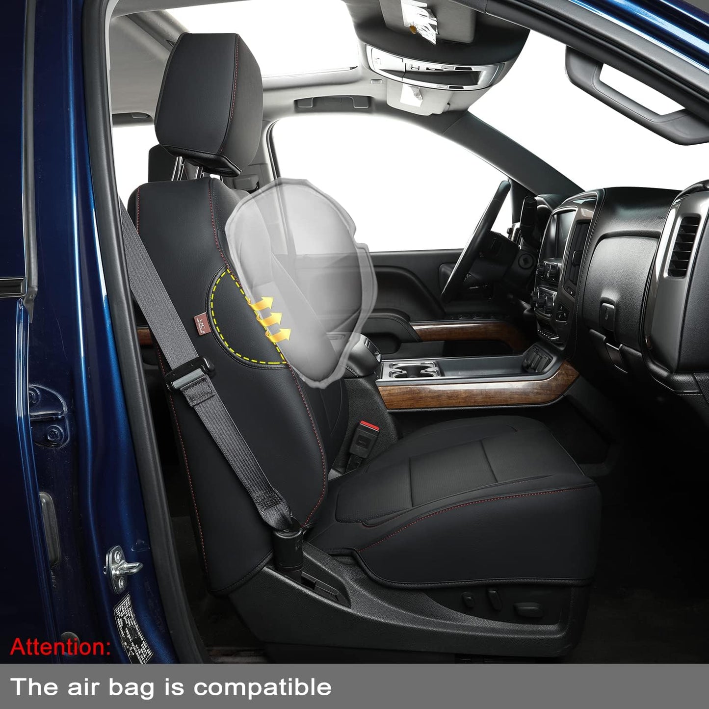 Custom Silverado Seat Covers 2007-2024 Chevrolet Silverado Sierra 1500/2500HD/3500HD crew, all-covered seat covers，dual, extended cab, waterproof leather, , all seasons