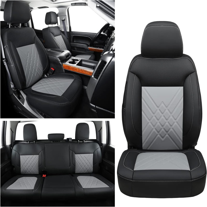 2007-2024 Silverado seat covers Custom&Sierra 1500 2500 3500HD Trucks leather CustomSeat Covers Cars Pickups Full Set, Fit Trims Like LT,LTZ,RST