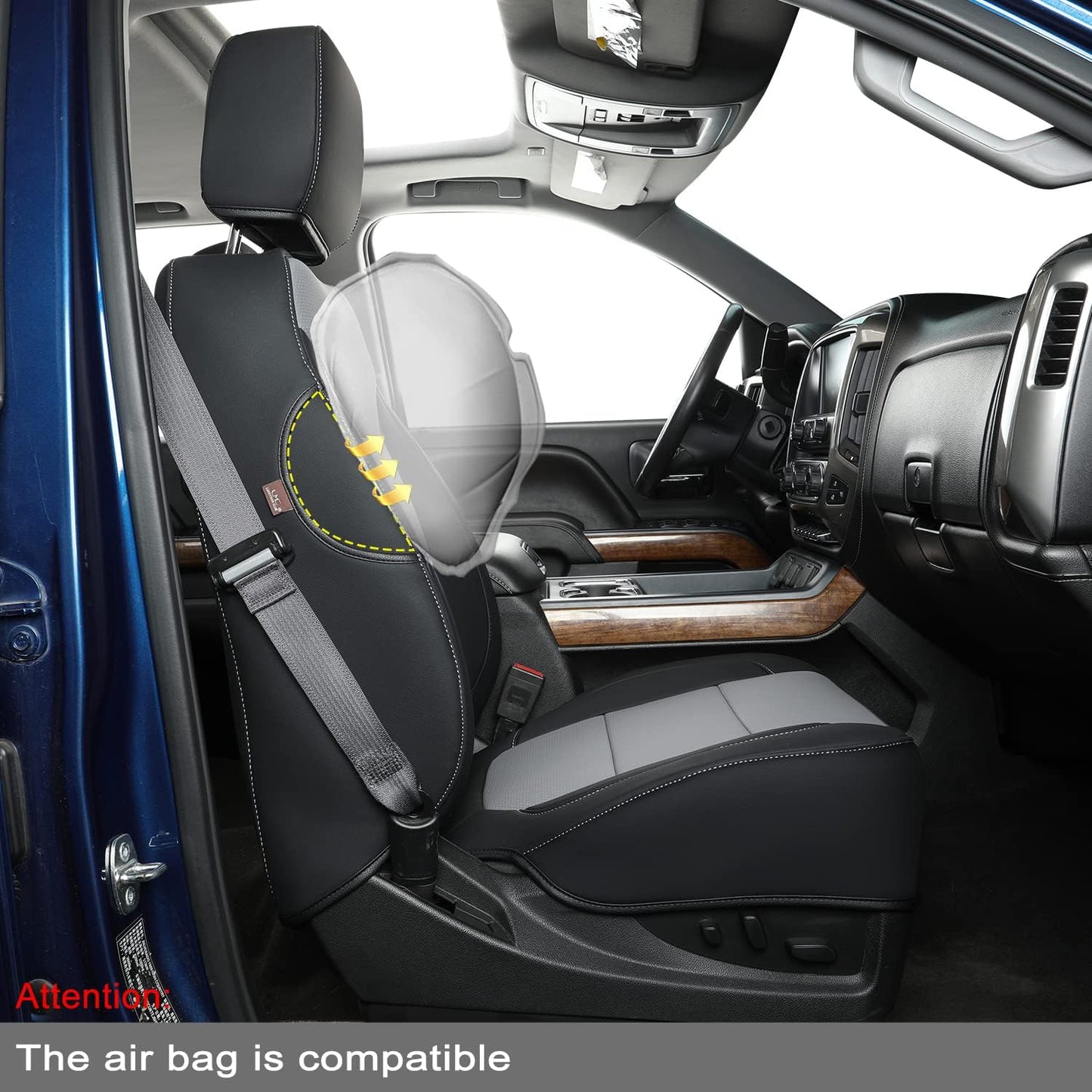 Custom Silverado Seat Covers 2007-2024 Chevrolet Silverado Sierra 1500/2500HD/3500HD crew, all-covered seat covers，dual, extended cab, waterproof leather, , all seasons