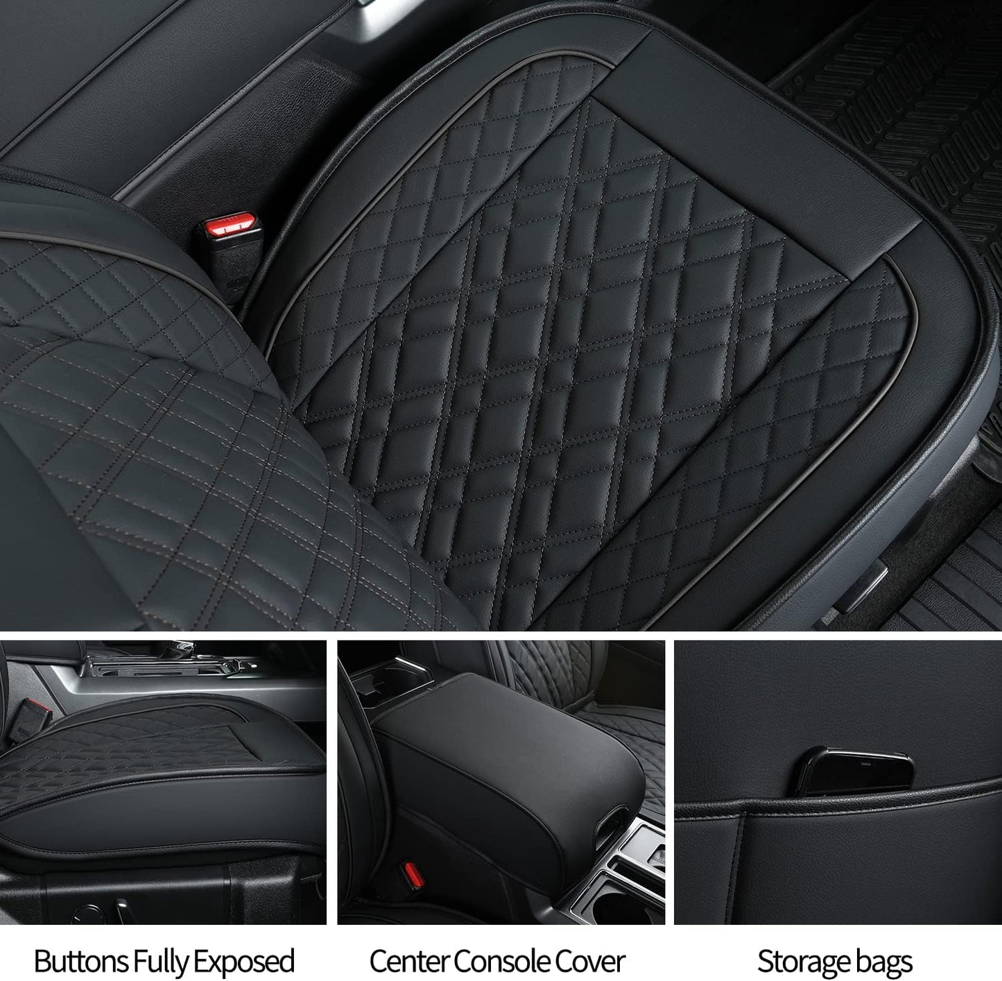 Ford F150 seat covers Fit 2009-2024 F150 SuperCrew and 2017-2024 F250 F350 Crew Cab  With armrest box cushion, all seasons, waterproof leather cushions