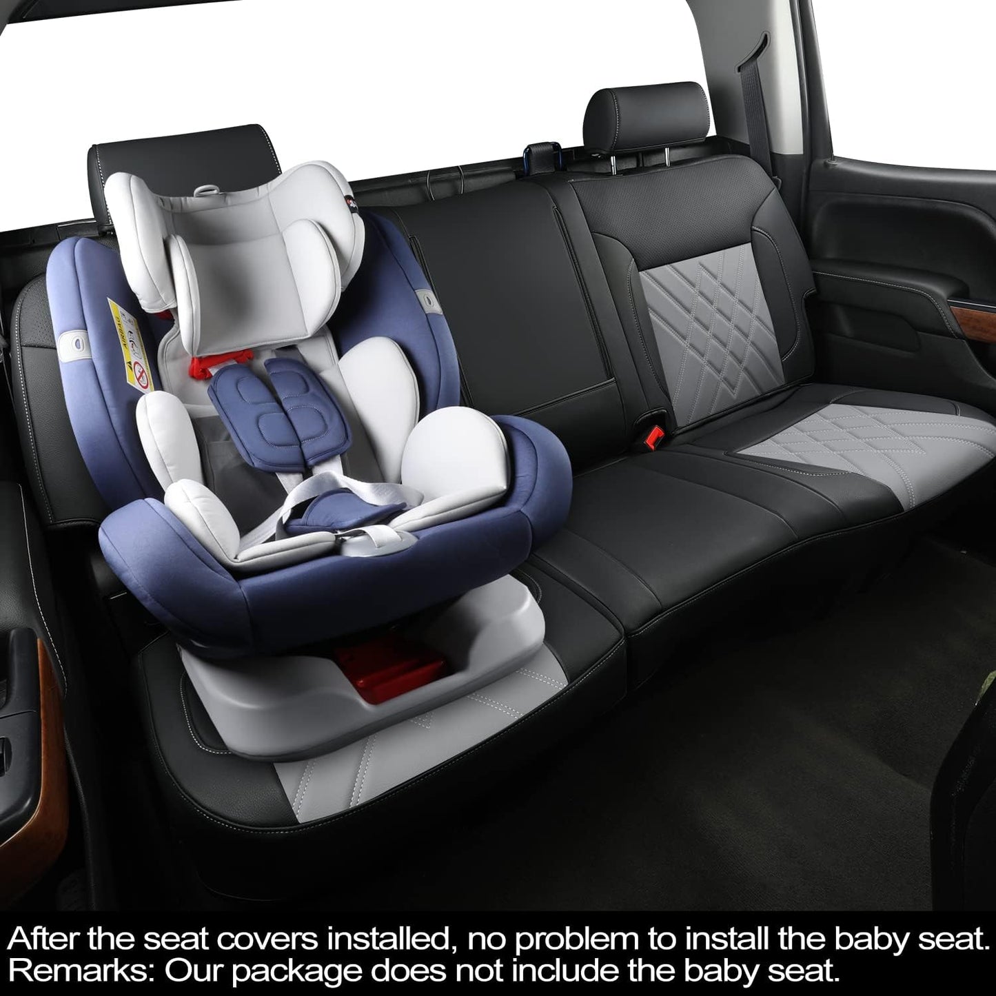 Chevy Sliverado Leather truck Seat  Covers 2014-2018 For1500&2500&3500HD Custom-made all-enveloped, all-season, waterproof leather