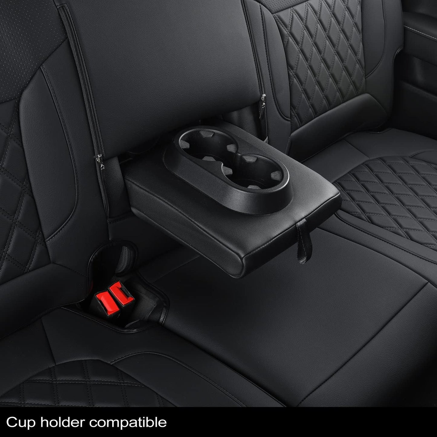 Silverado Seat Covers Full Set with Faux Leather, for 2014-2024 Chevy Silverado GMC Sierra 1500, 2020-2023 Silverado Sierra 2500HD 3500HD Crew Cab