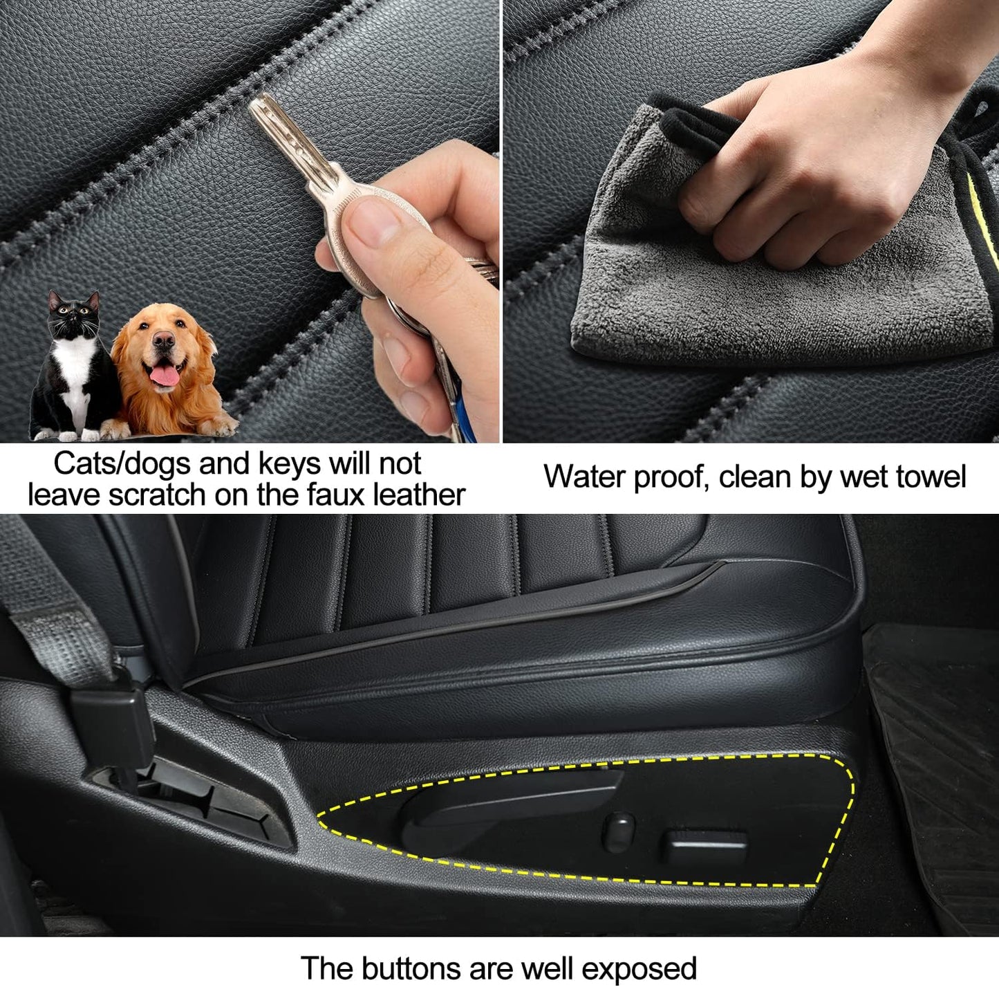 Colorado Seat Covers suitable for Chevrolet 2015-2022 Colorado cab Z71 LT ZR2 work truck and 2015-2024 GMC Canyon fully enclosed seat cover with waterproof faux leather