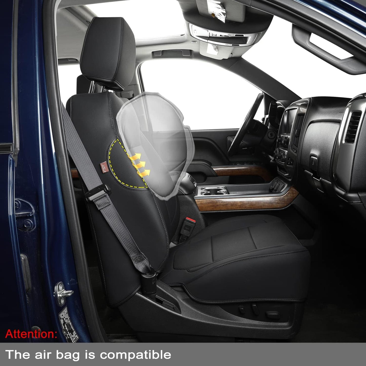 Custom Silverado Seat Covers 2007-2024 Chevrolet Silverado Sierra 1500/2500HD/3500HD crew, all-covered seat covers，dual, extended cab, waterproof leather, , all seasons