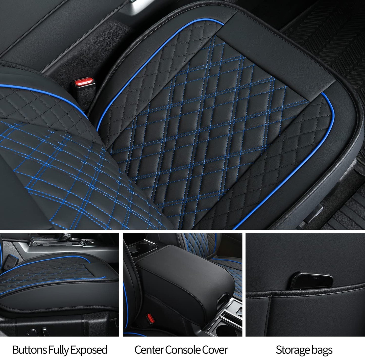 Ford F150 seat covers Fit 2009-2024 F150 SuperCrew and 2017-2024 F250 F350 Crew Cab  With armrest box cushion, all seasons, waterproof leather cushions