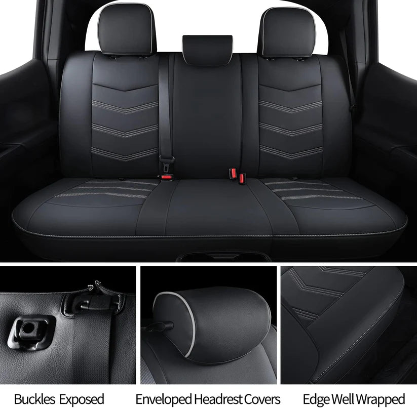 2005-2023 Tacoma Seat Covers Full Set Waterproof leather for Tacoma Double/Crew Cab SR SR5 TRD Sport TRD Off-Road PreRunner Trims, with Waterproof Faux Leather All-enveloping, four seasons general, wear-resistant and scratch-resistant